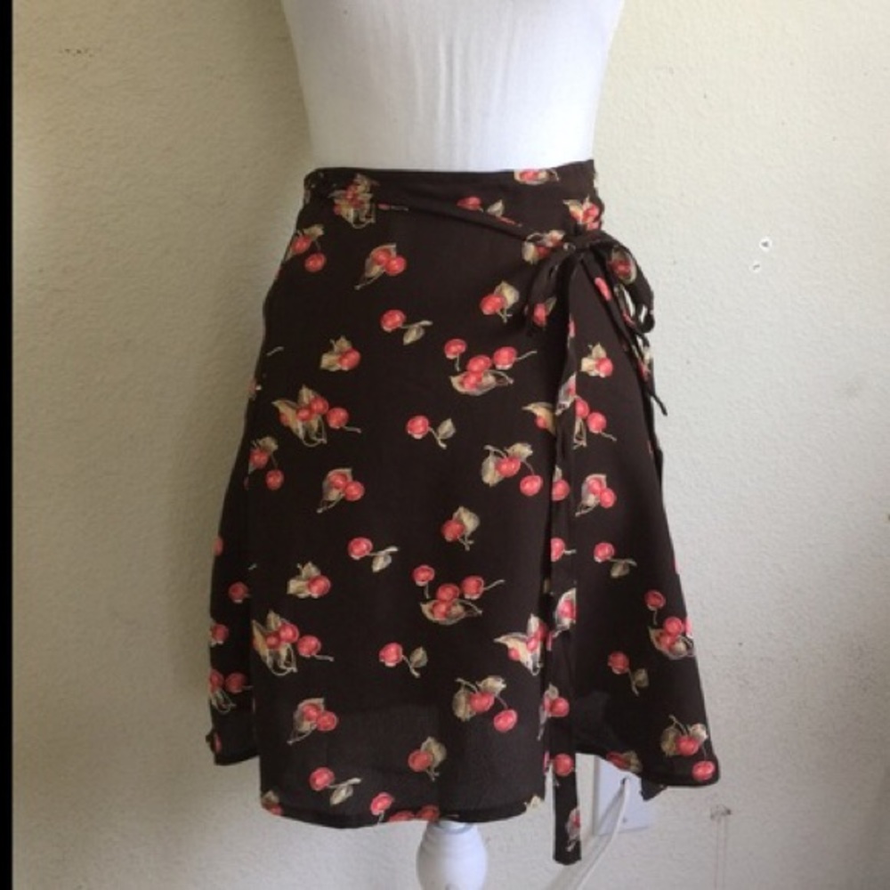 Brandy Melville Cherry Wrap Skirt